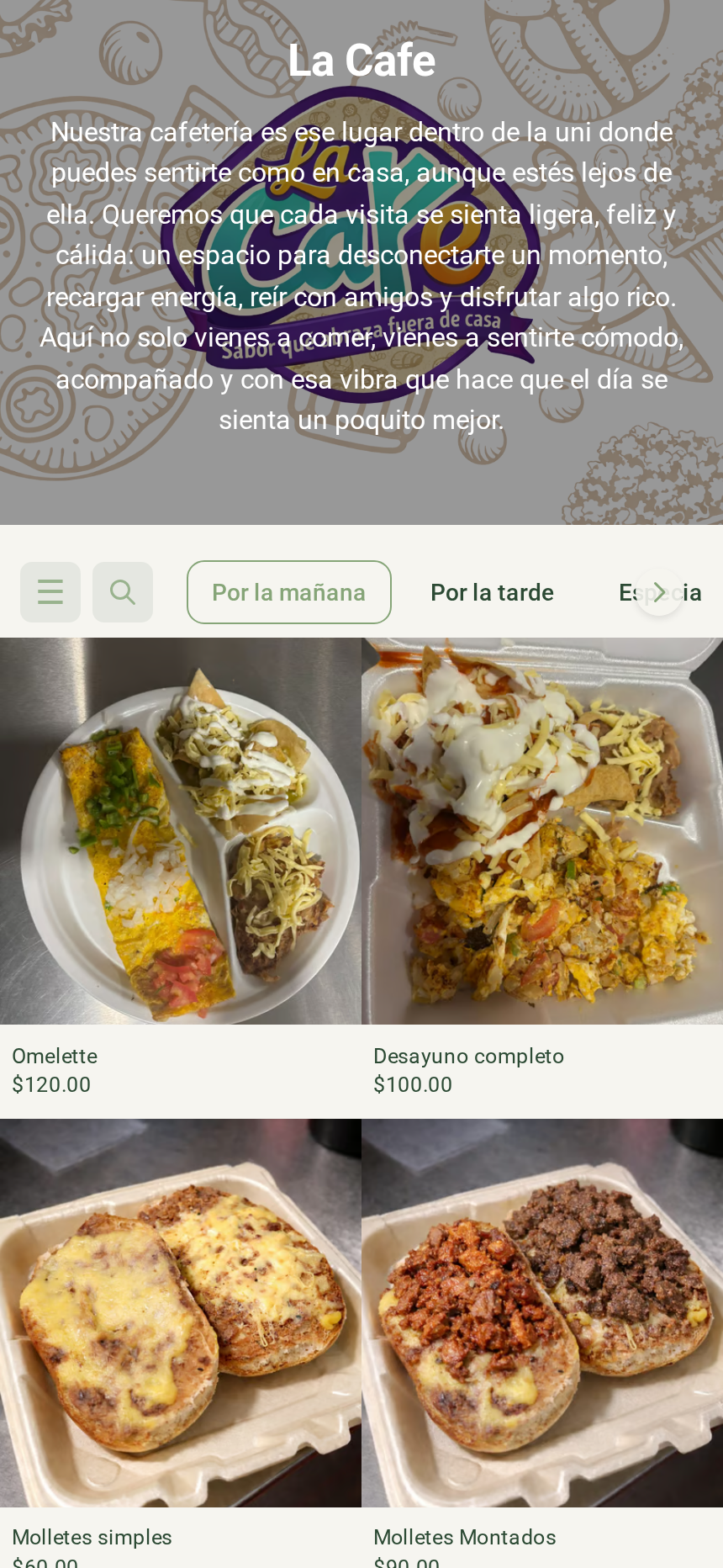 La Cafe (Tecmilenio Chihuahua) — menú digital con productos y precios