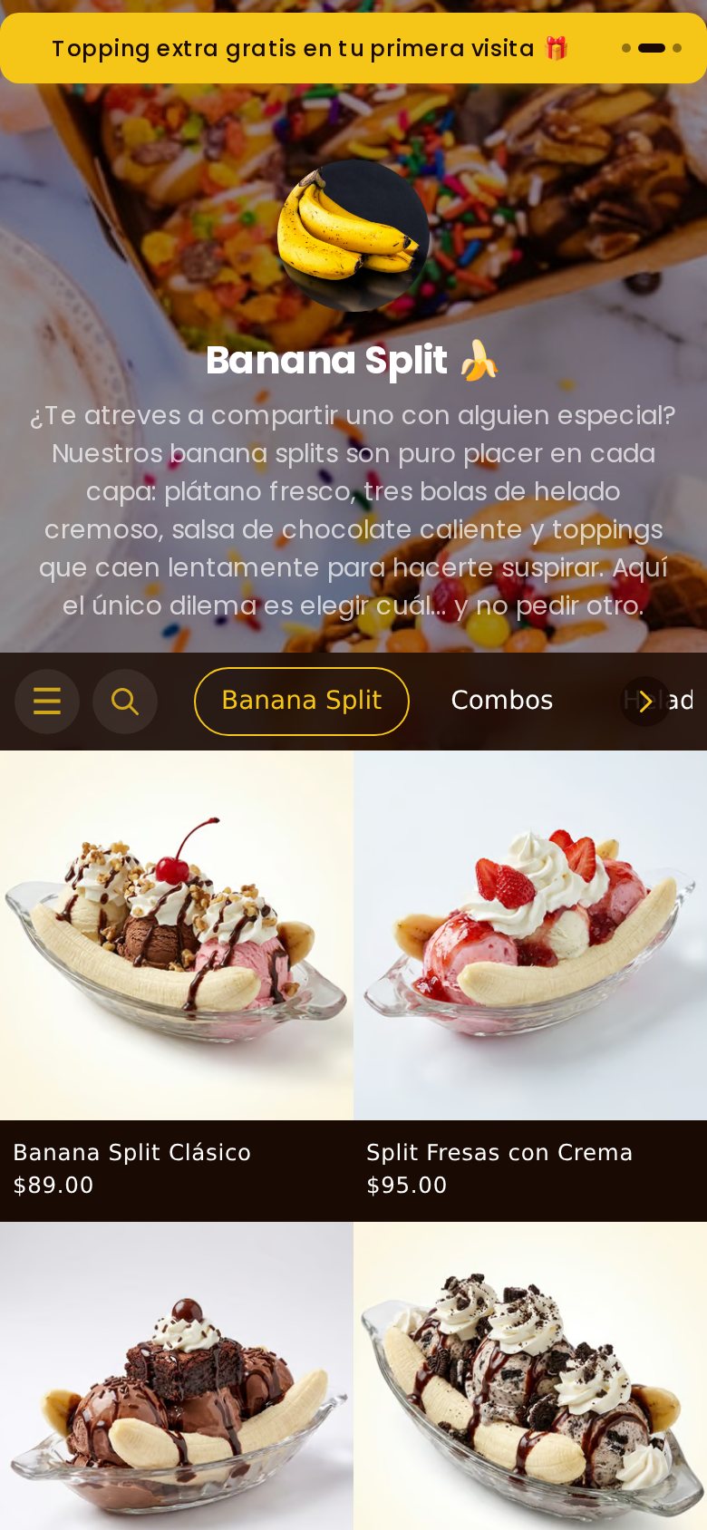 Catálogo digital de Marea Alcalina con productos, fotos y precios, mostrado en un celular